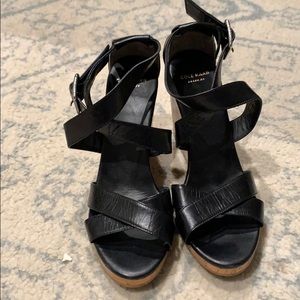 Cole Haan Black Strappy Wedges